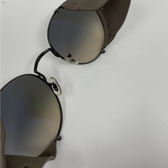 Oliver Peoples x Brunello Cucinelli Cesarino L brown leather sunglasses round - Picture 9 of 12